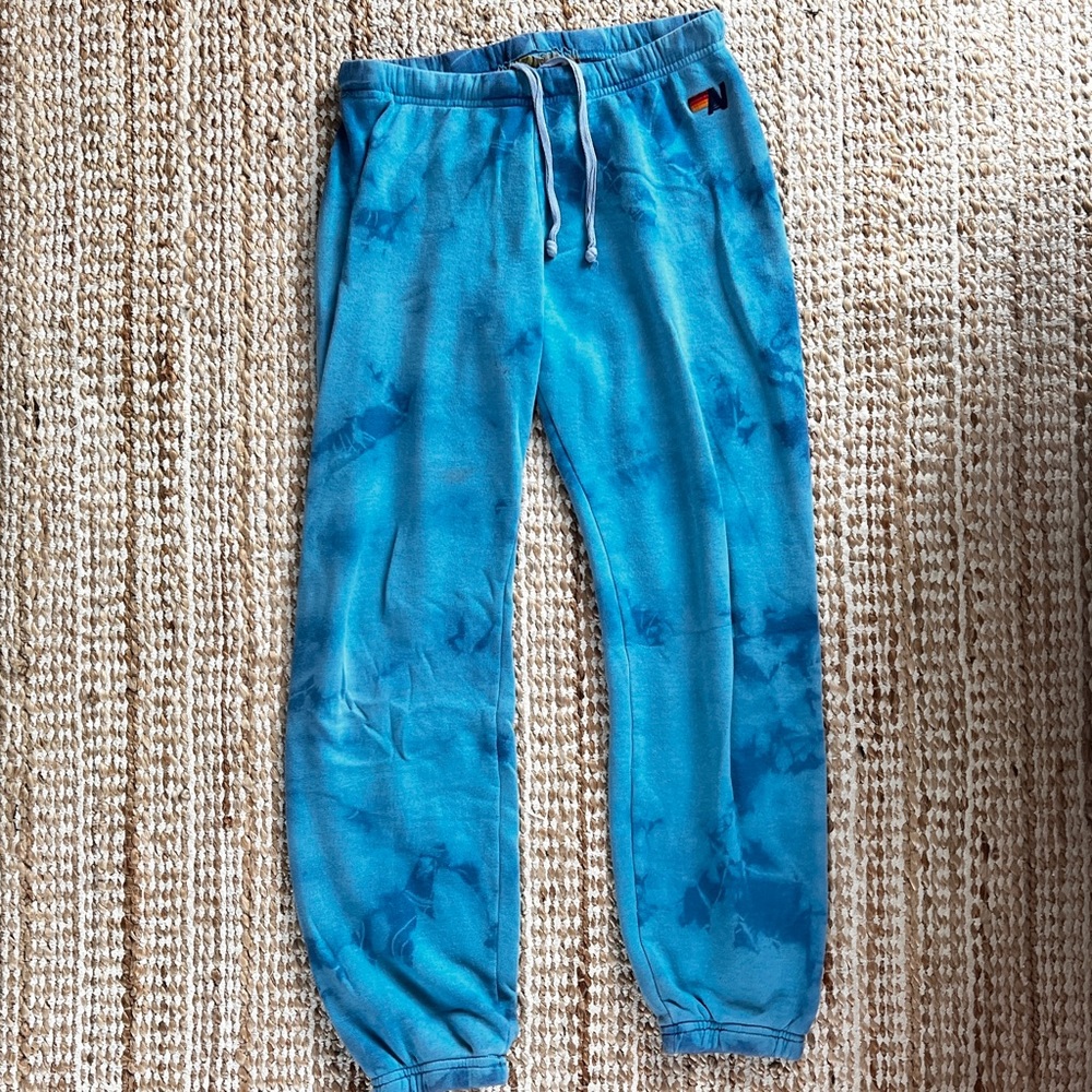 Aviator Nation Womens Size S Blue Tie Dye Sweatpants